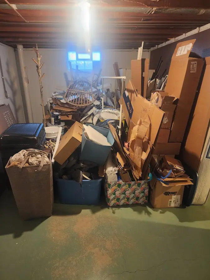 Roll-off dumpster container at job site for 4 Yard Dumpster Rental in Bonney Lake